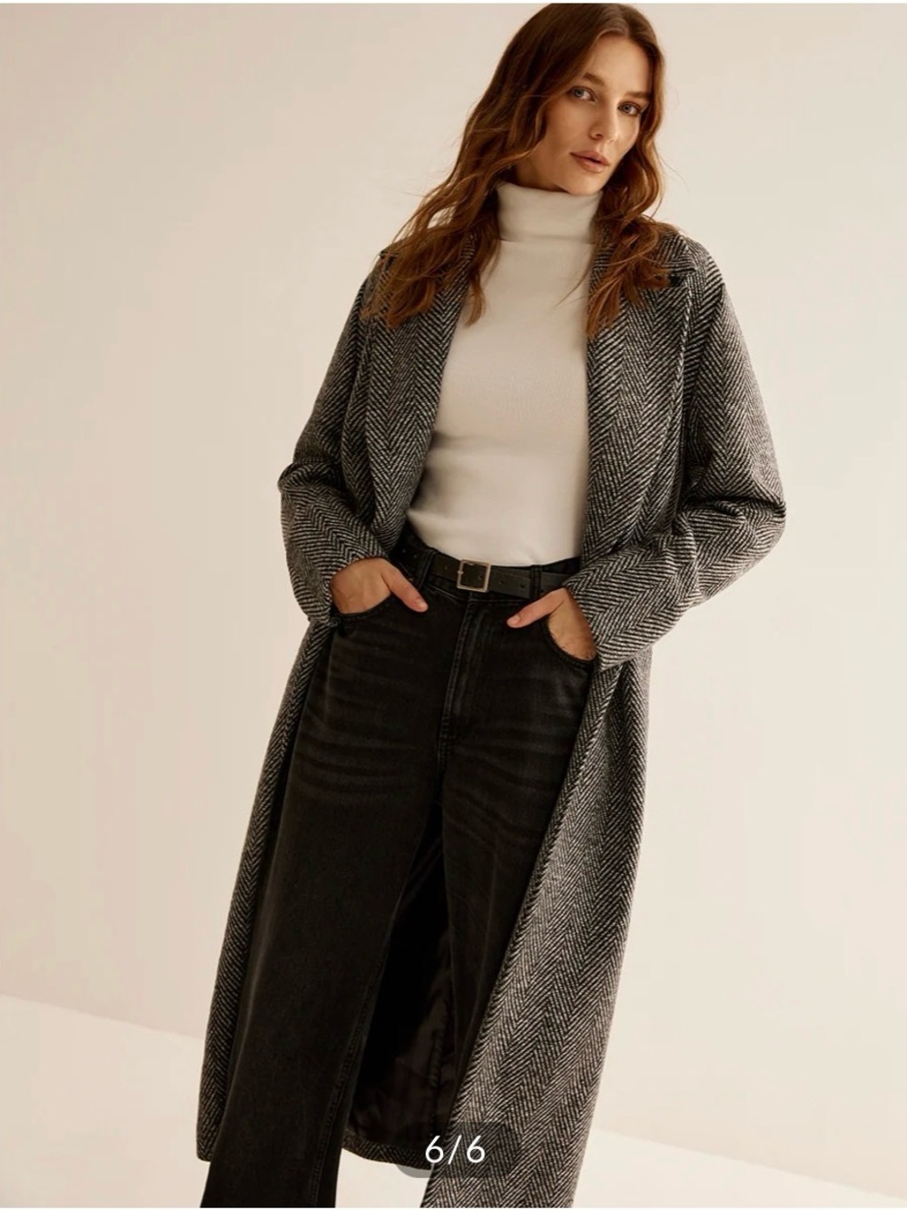 Commense Herringbone Double-Breasted Trench Coat - Gray (Sold-Out in size Small)